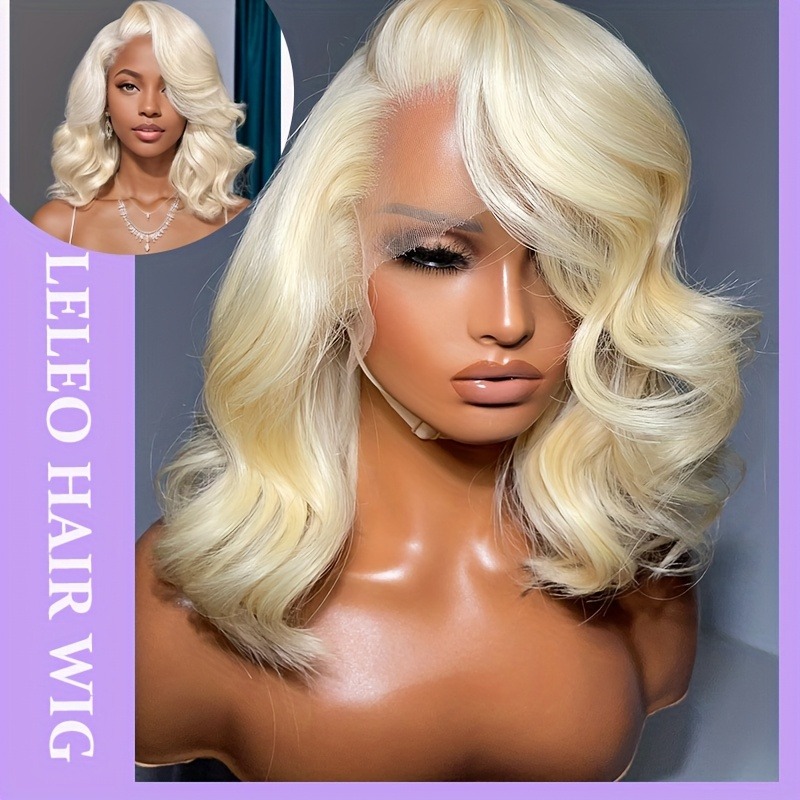 613 Blonde Body Wave Lace Front Wig - 613 Lace-Front-Perücke aus Echthaar, 13*4, blonde,