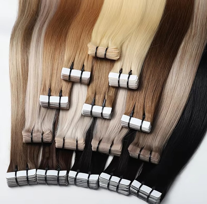 Invisible Tape In Extensions Real Hair - Tape-In-Echthaarverlängerungen, natürliches Schwarz, 18–30 Zoll, 50