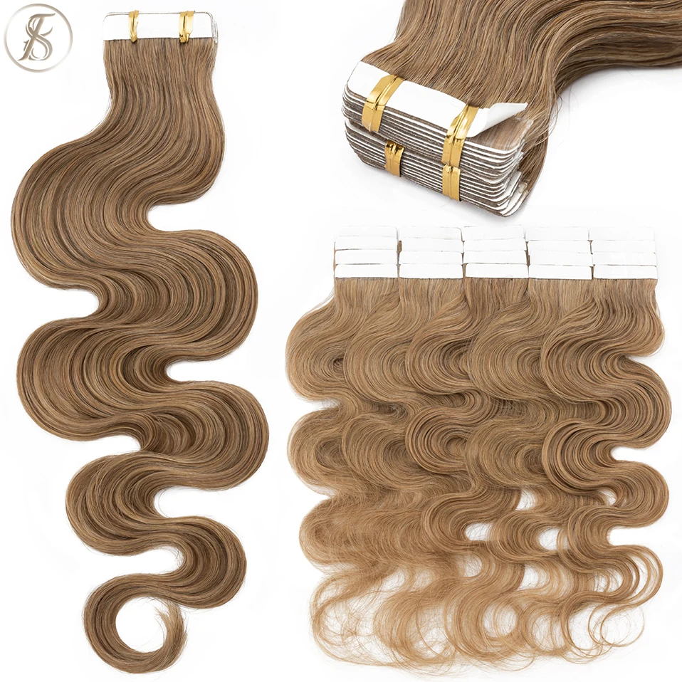 TESS 20 Stück gewelltes Klebeb – Invisible Tape In Extensions Real Hair Bewertung und Preis