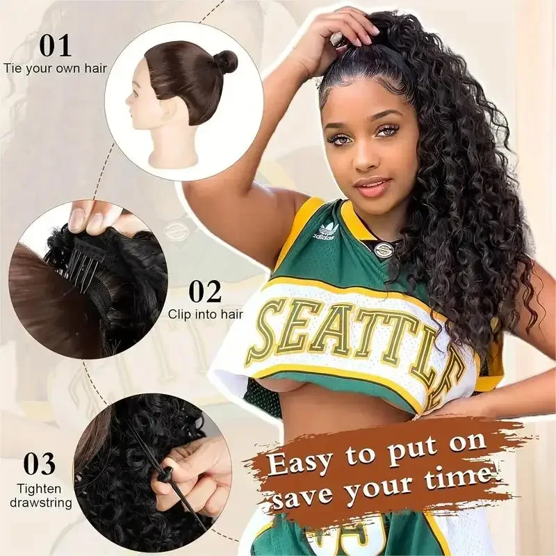Afro Puff Lockiger Pferdeschwa – Drawstring Afro Curly Puff Ponytail Bewertung und Preis