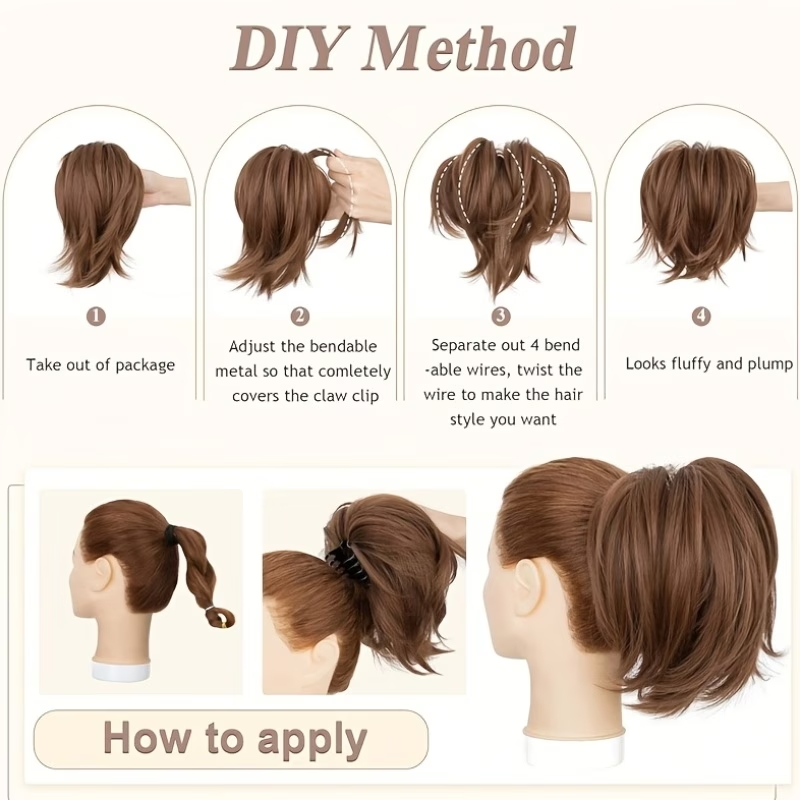 Synthetische Haarklammer-Pferd – Claw Clip Messy Bun Hair Piece Bewertung und Preis