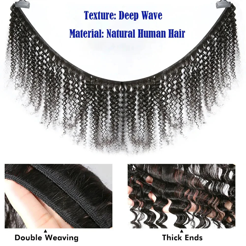 Brasilianisches Echthaar, tief – Deep Wave 3 Bundles With Closure Bewertung und Preis