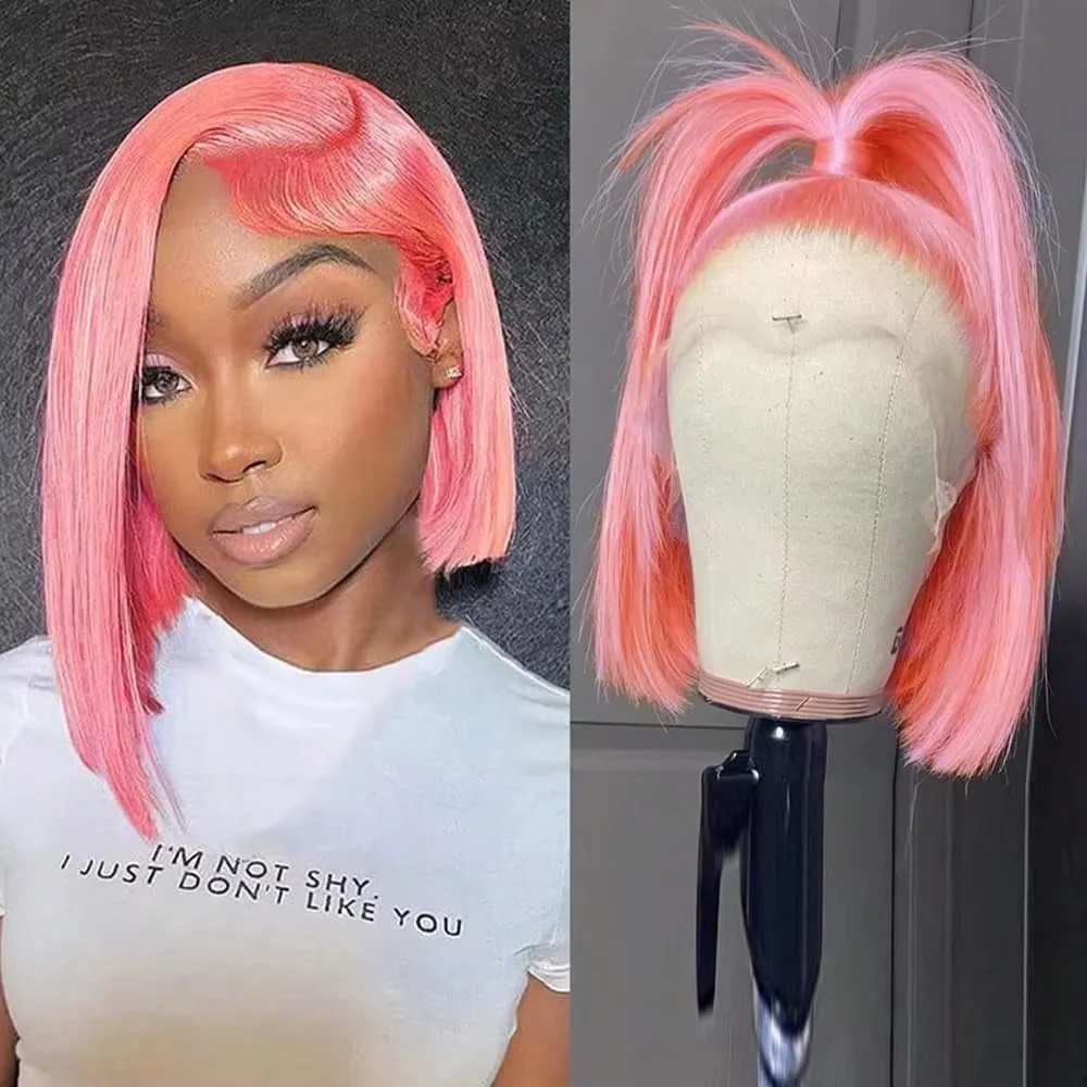 10-Zoll-Bob-Perücke in Pink, a – Pre Parted 13X4 Lace Front Bob Wig Bewertung und Preis